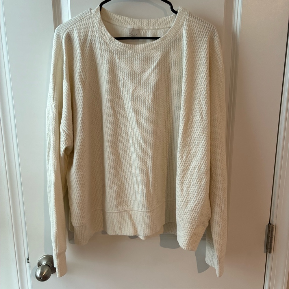 Cream Textured Sweatshirt